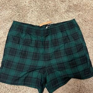 SKIMS Green and Black Plaid Boxers